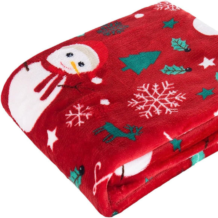 Festive Santa-Themed Plush Fleece Blanket