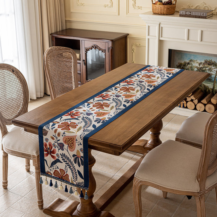 Embroidered Floral Pattern Table Runner
