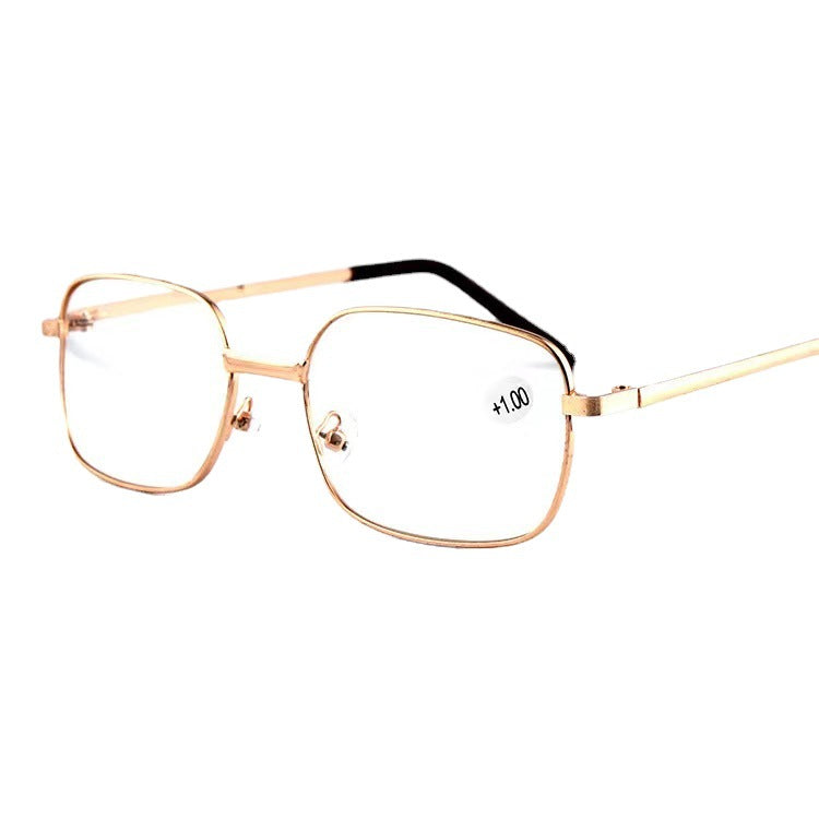 Slim rectangular metal eyeglass frames with adjustable nose pads Bowlift