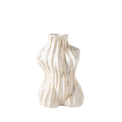Contoured Bust-Shape Decorative Ceramic Vase