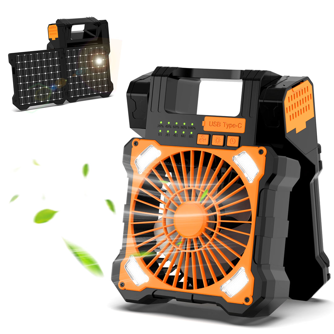 Portable Solar-Powered Rechargeable Fan Bowlift