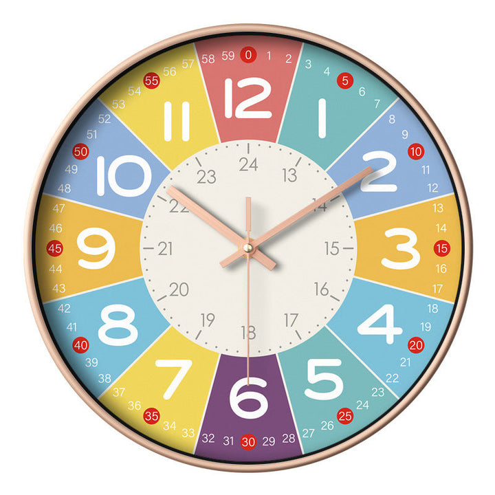 Color time Silent Kids' Clock – Silent Wall Clock with Educational Design | Bowlift