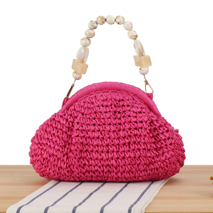 Handbag with innovative bead handle Bowlift