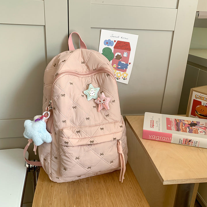 Quilted Playful Design Backpack Bowlift