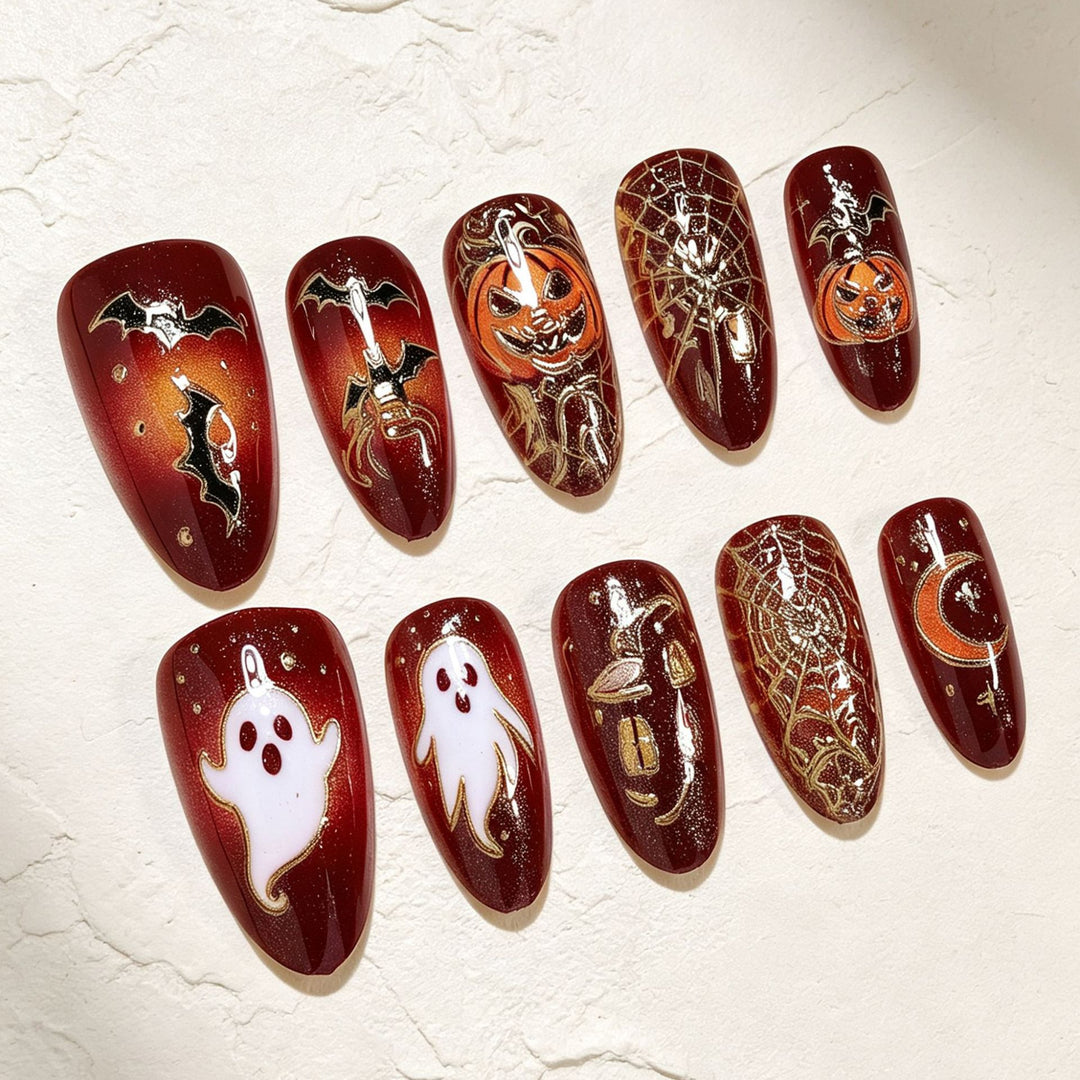 Halloween-Themed Decorative Press-On Nails Bowlift
