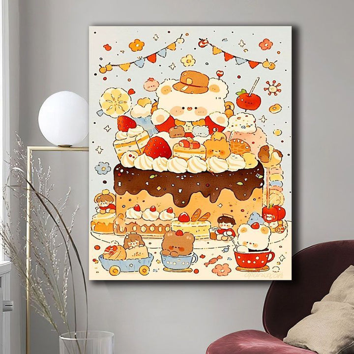 Whimsical Dessert-Themed Canvas Art Print Bowlift