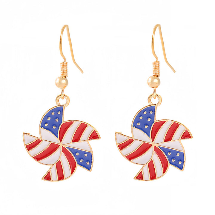 Women nan enamel horseshoe earrings with star motif and fishhook closure Bowlift