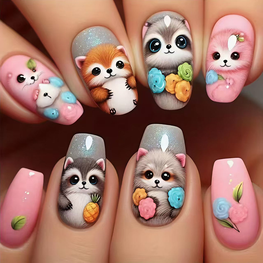 Playful 3D Animal Nail Art Bowlift
