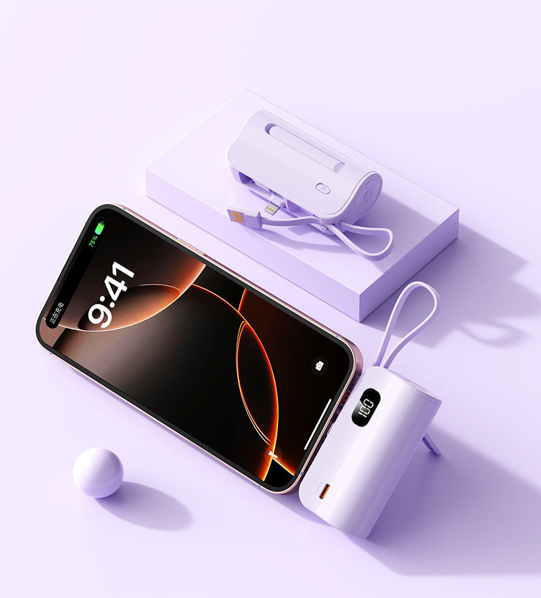 Portable charger with integrated digital display and fast charging function Bowlift