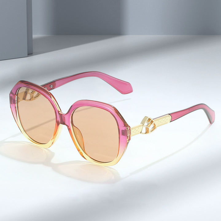 Women's Oversized Sunglasses with Golden Accents Bowlift