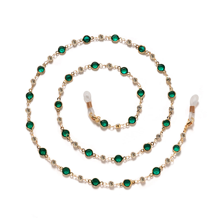Elegant Rhinestone and Gemstone Eyewear Chain Bowlift