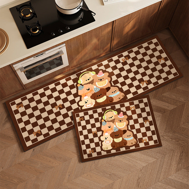 Cartoon-Themed Kitchen Mat