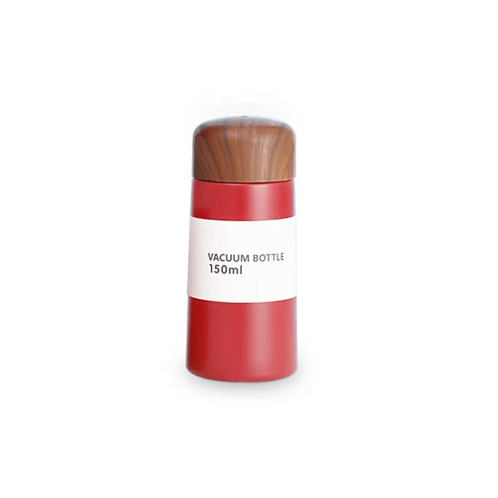 Women vacuum-insulated water bottle with innovative wooden lid Bowlift