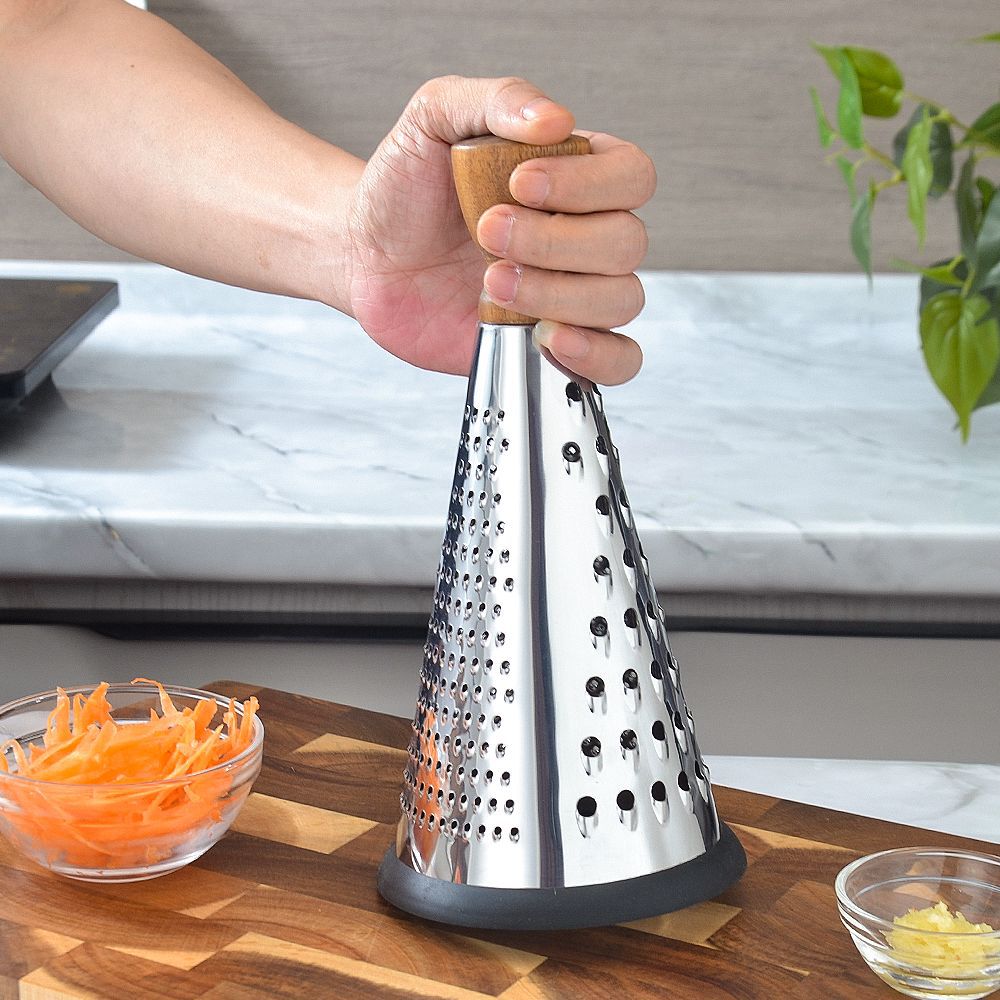 Ergonomic stainless steel kitchen grater with non-slip handle Bowlift