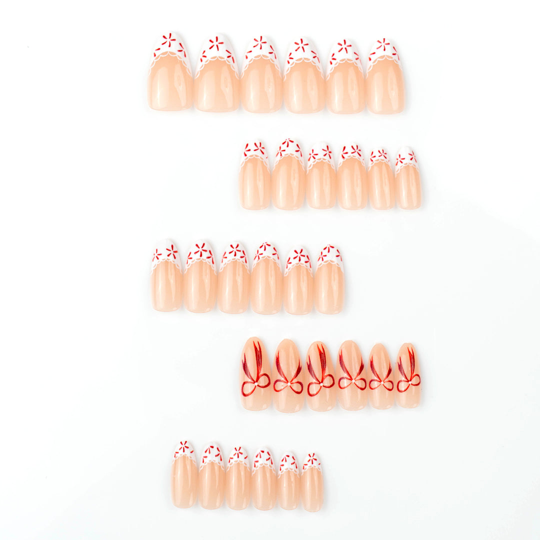 Artificial nails with festive decorations Bowlift