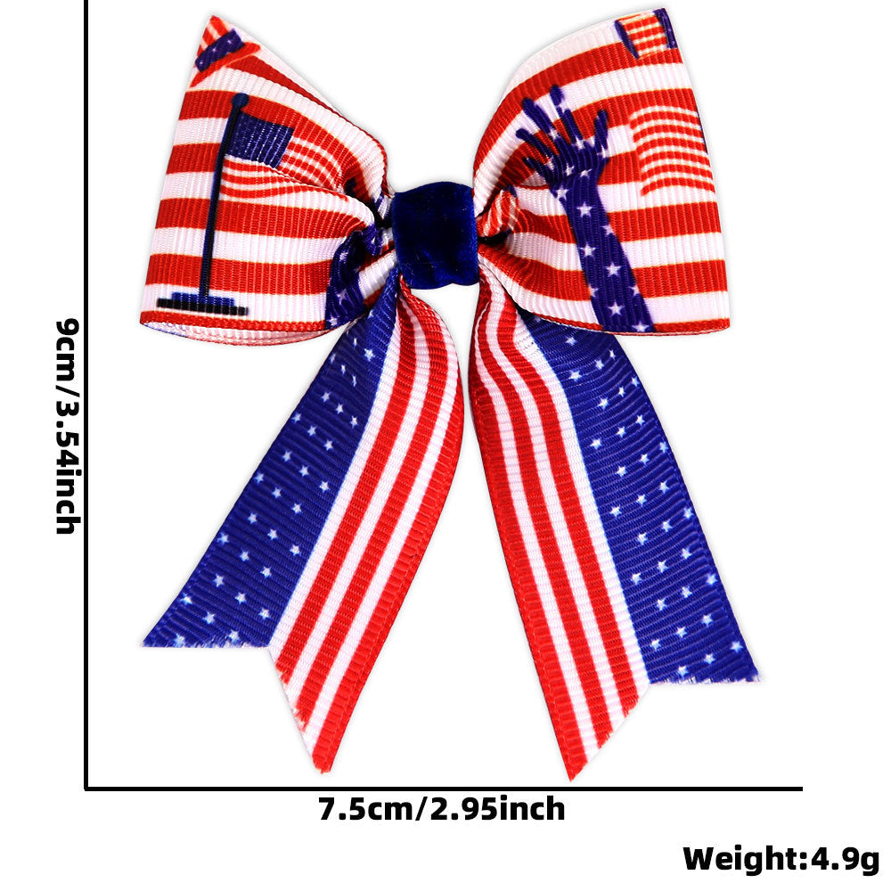 Women's Independence Day mini grosgrain ribbon hair bow with alligator clip Bowlift