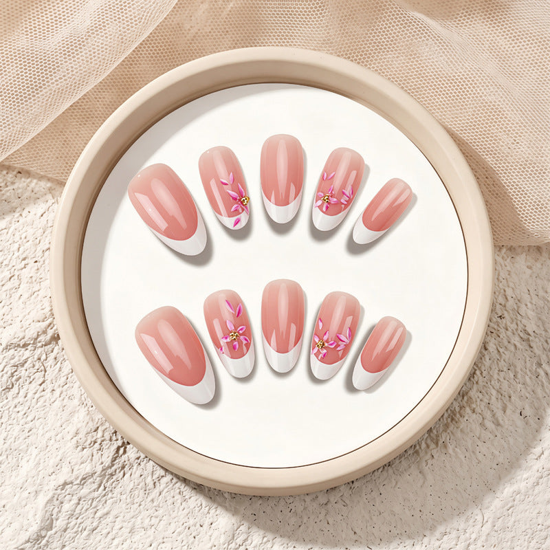 Elegant Floral Press-On Nails Bowlift