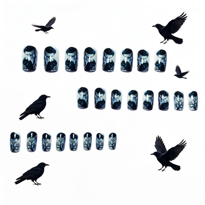 Creative Art Nails in the Elegant Crow Design Bowlift