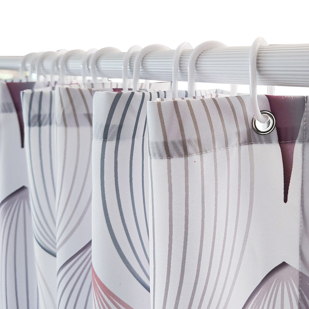 Modern Leaf Textured Shower Curtain Bowlift