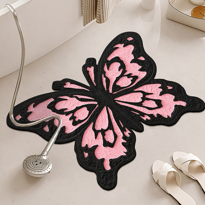 Butterfly Shaped Bathroom Rug Bowlift