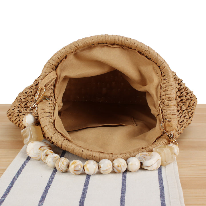 Handbag with innovative bead handle Bowlift