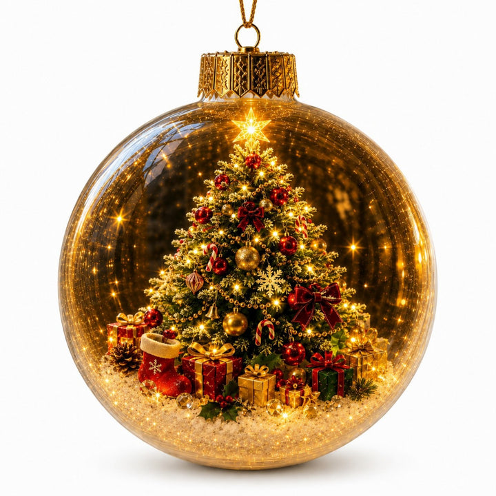 3D Santa Snow Globe Christmas Tree Ornament