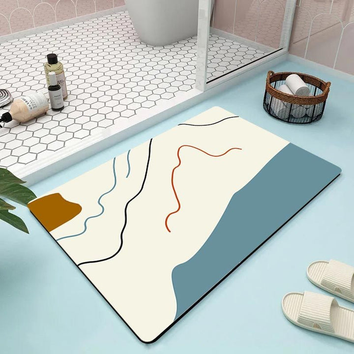 Abstract Floral Bathroom Mat