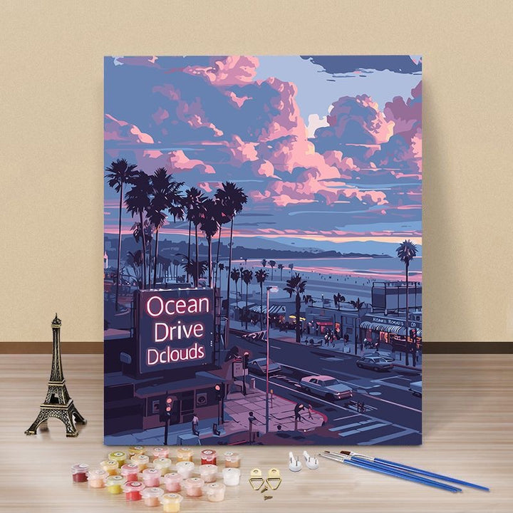 Artistic Coffee Shop Canvas Art Kit Bowlift