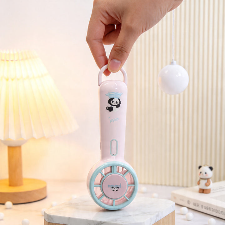 Portable hand fan with LED lighting and animal design Bowlift