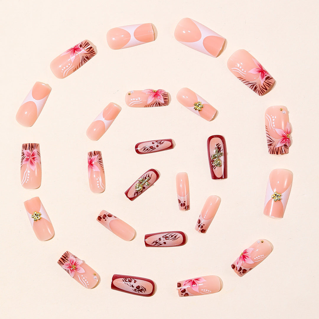 Stylish Floral and Animal Print Nail Art Extensions Bowlift