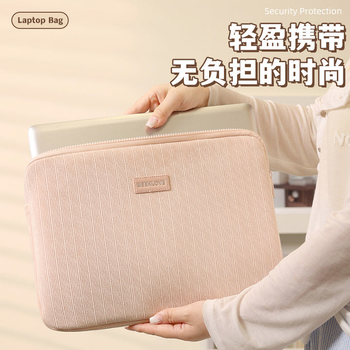 Padded ribbed fabric laptop sleeve for ultrabooks and notebooks Bowlift