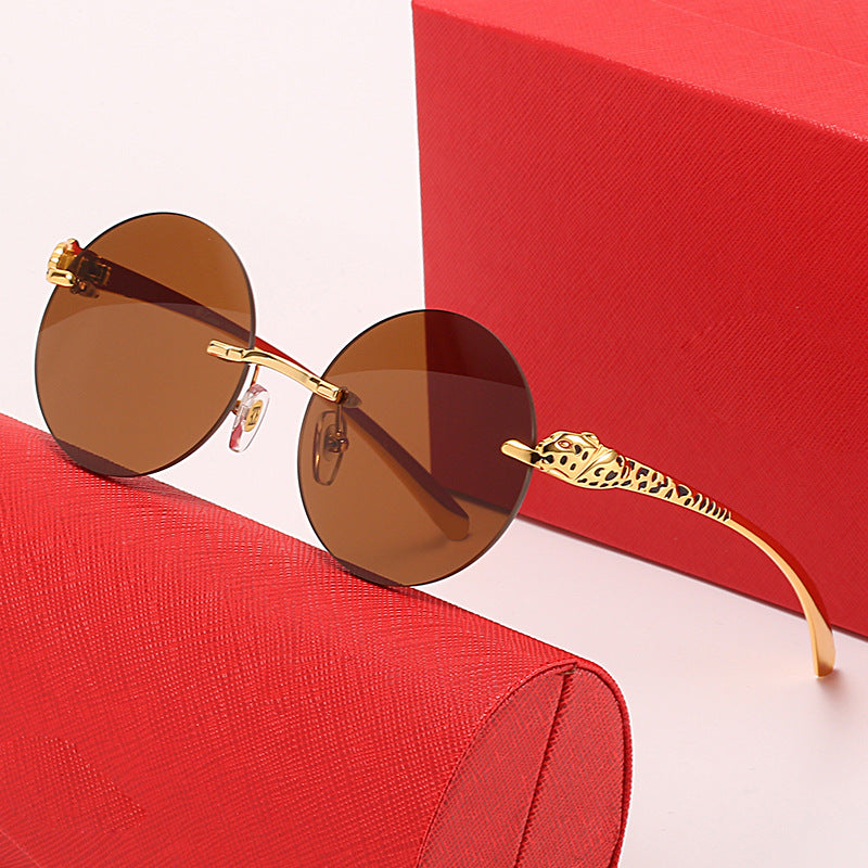 Women’s round sunglasses with luxurious accents and protective UV protection Bowlift