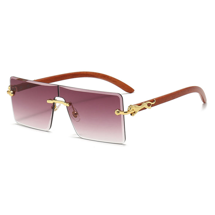 Women oversized fashionable sunglasses with luxurious wood and metal elements Bowlift