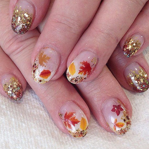 Autumn-Themed Press-On Nail Set Bowlift