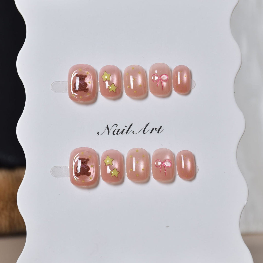 Whimsical Press-On Nail Art Bowlift