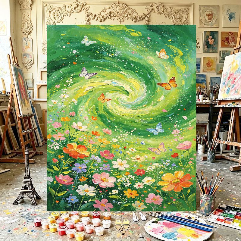Vibrant Floral Swirl Canvas Art Bowlift