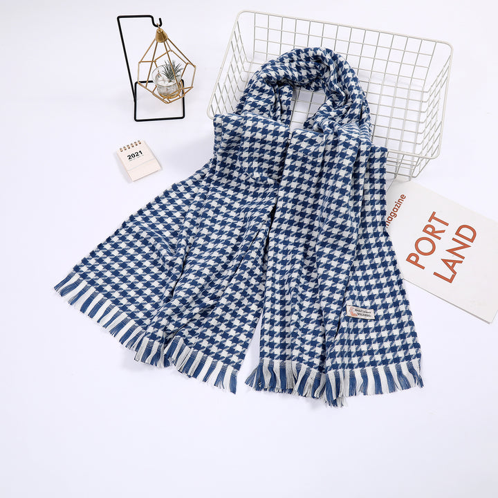 Ladies elegant scarf with houndstooth pattern Bowlift