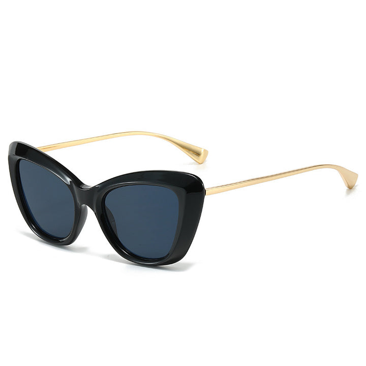 Ladies Cat-Eye Sunglasses with Elegant Metal Frame Bowlift