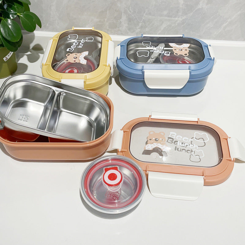 Bear-Themed Multi-Compartment Lunch Box