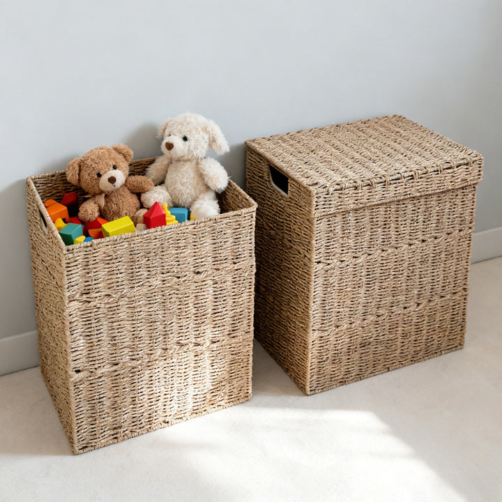 High-quality laundry basket with lid and handles Bowlift