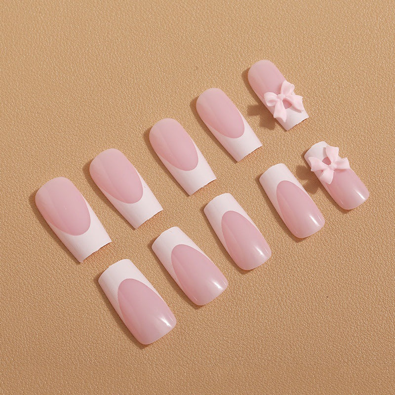Art nail set with delicate bow decorations Bowlift