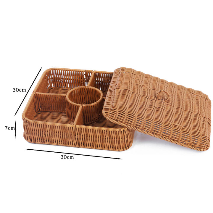 Multi-Compartment Woven Storage Basket Bowlift