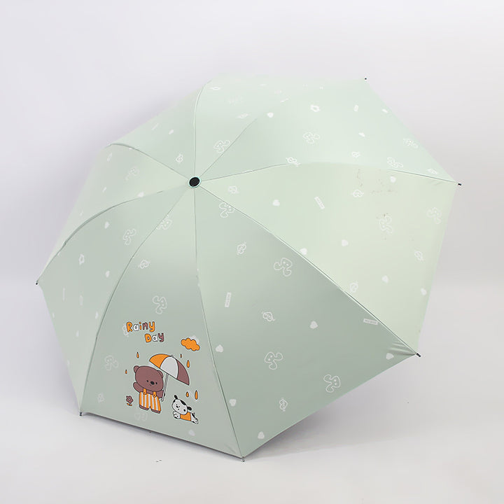 Women’s Folding Umbrella with Playful Animal Design Bowlift