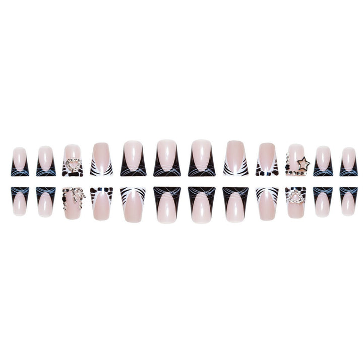 Glamorous Rhinestone Accent Nail Extensions Bowlift