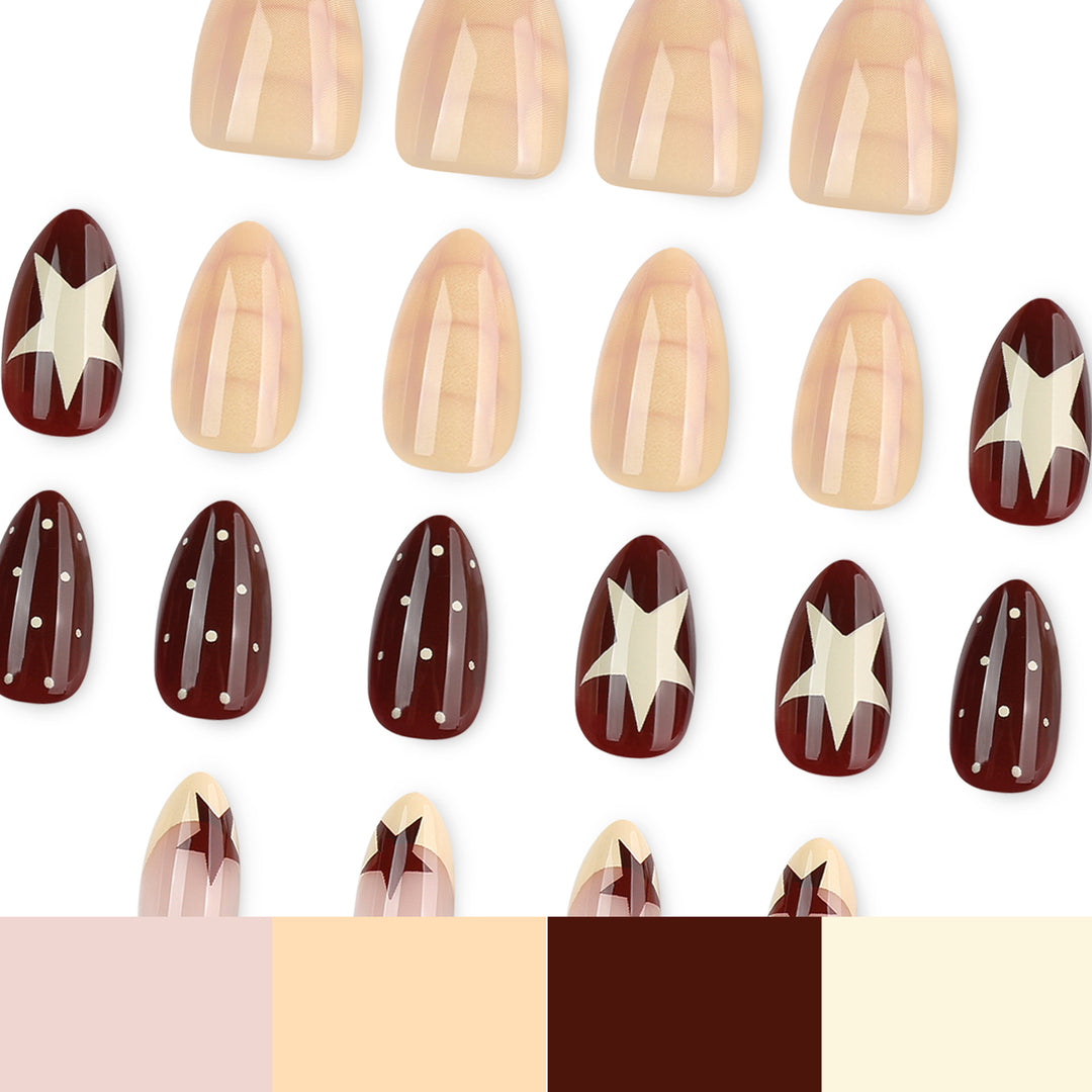 Artful nail art with geometric pattern and festive design Bowlift