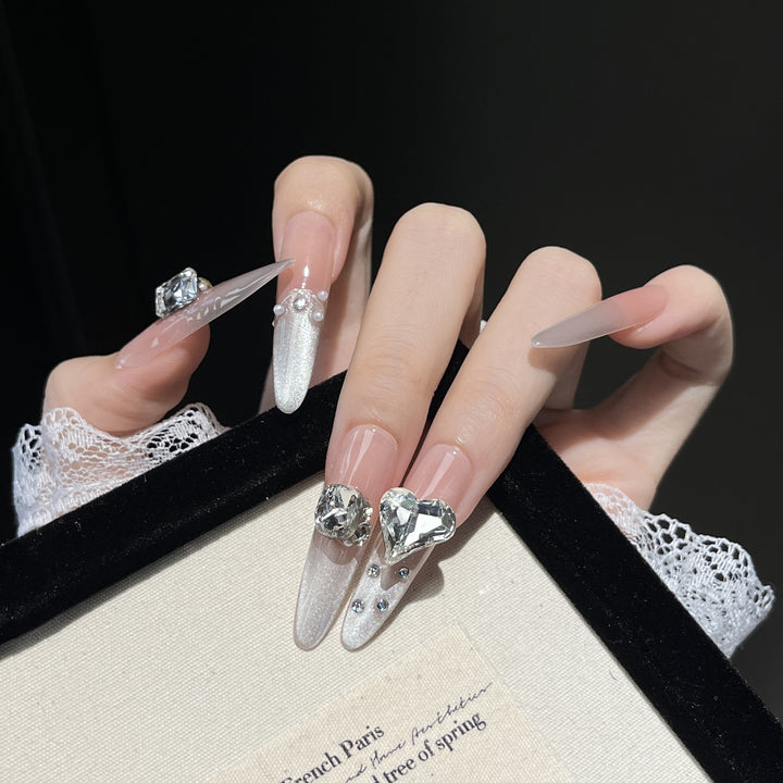 Elegant Floral Design Press-On Nail Extensions Bowlift