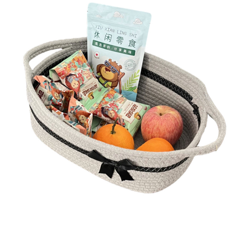 Women's decorative storage basket with bow accent Bowlift