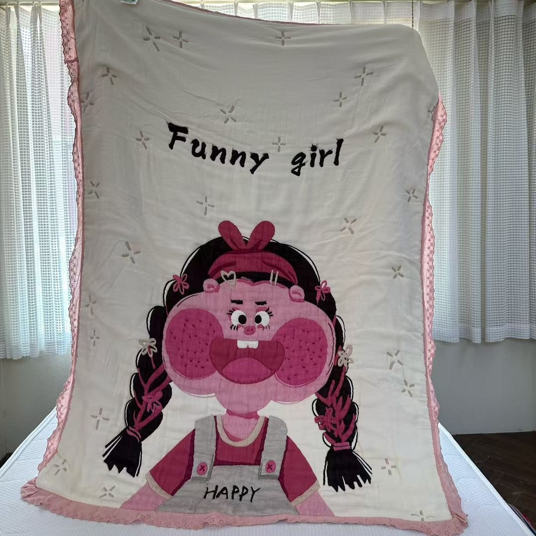 Women's bedspread with cute animal and fairy tale motif Bowlift