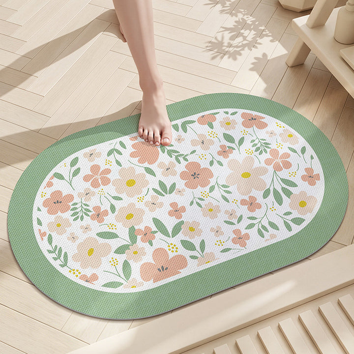 Floral Mosaic Bathroom Mat Bowlift