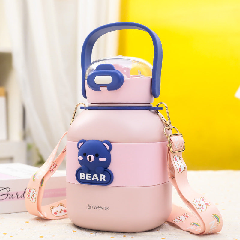 Creative water bottle with carrying strap Bowlift
